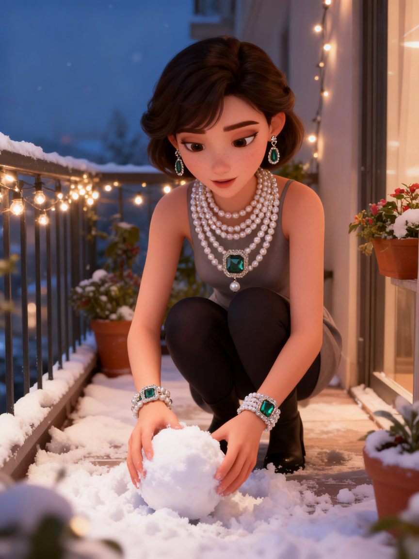 pearls in the snow