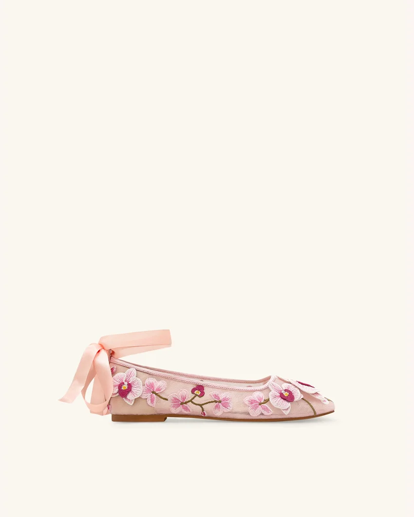 Emily Floral Ballerina Flats - Pink - image - 1