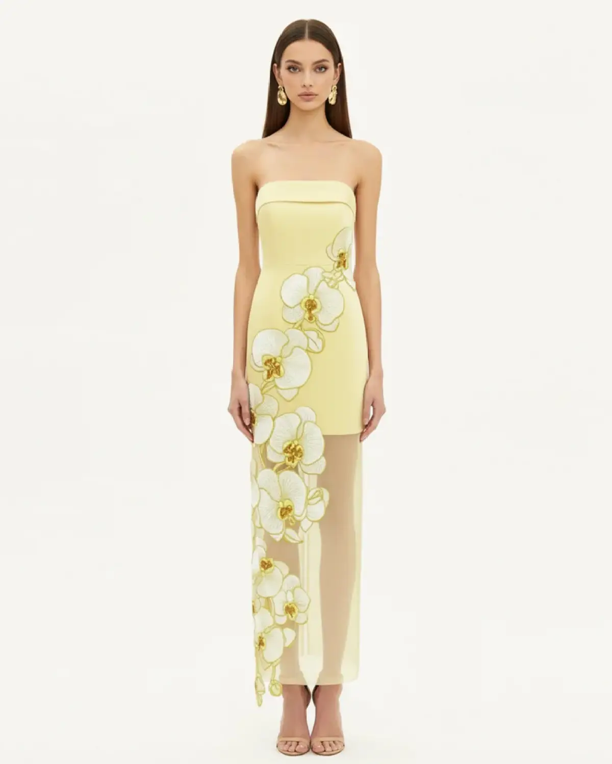 Orchid Embroidered Dress - Yellow - image - 1