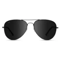 MAXWELL Polarized Unisex Aviator Sunglasses in Full Black by WMP Eyewear - image - 1
