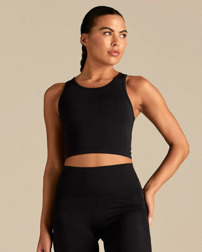 Essential Crop Tank Top | Black - image - 1