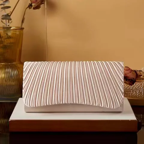 New Satin Dinner Bag High-end Banquet Clutch Bag Dress Fashion Clutch Bag Small Square Bag Metal Chain Shoulder Bag Wedding Party - image - 1