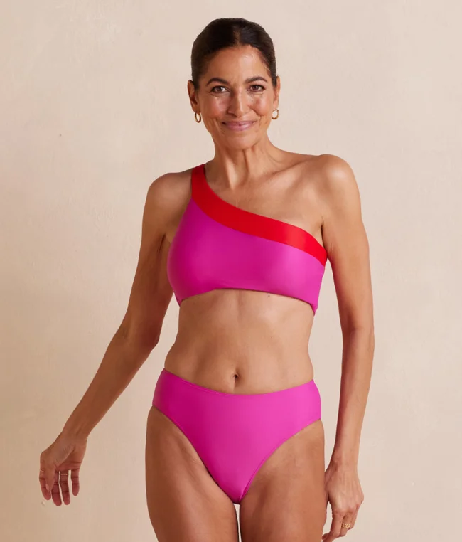 The Sidestroke Bikini Top - Hibiscus & Lava - image - 1