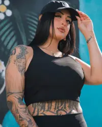 Women's Ribbed Crop Top - Black - image - 1