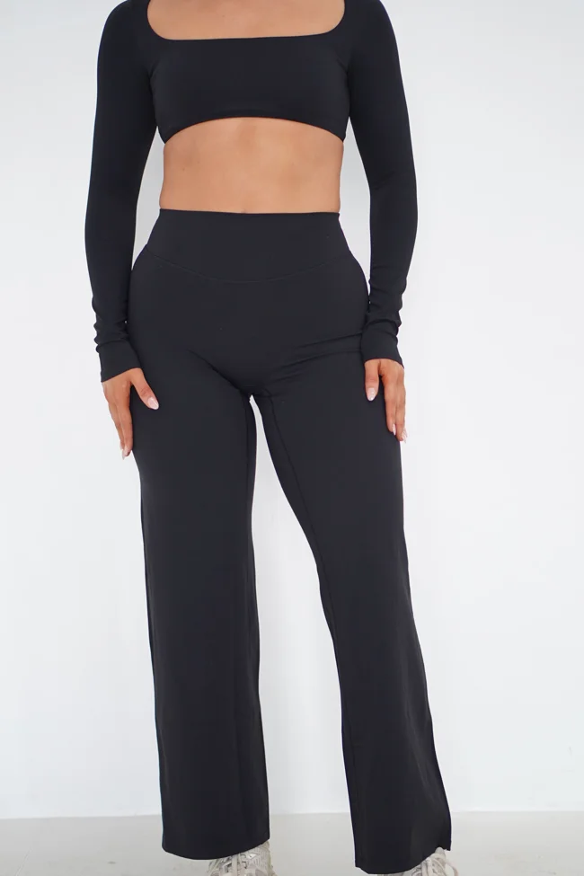 LUXE STRAIGHT LEG PANTS- BLACK