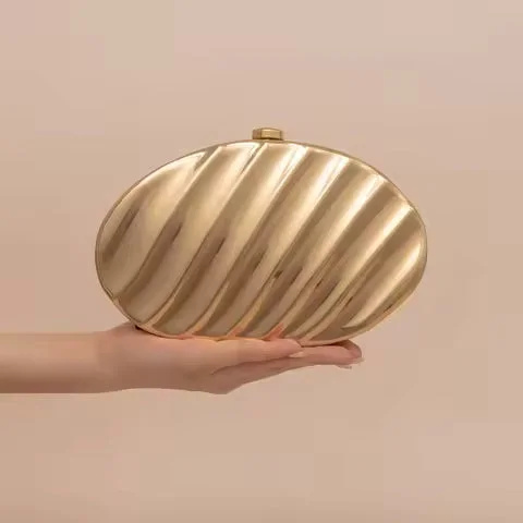 Mini Strap Wedding Party Small Purses Designer Handbags Chic Luxury Women Gold Egg Bag Cute Acrylic Evening Clutch Metallic Bag - image - 1