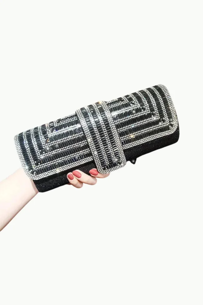 Silver Beaded Clutch - image - 1