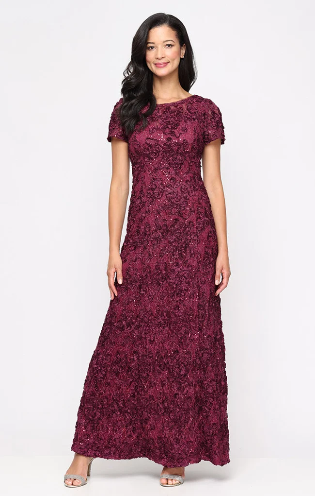 Petite Tiffany Soutache Sequin Lace Dress