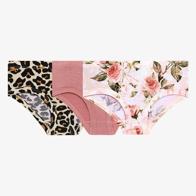 Vintage Pink Rose Girls' Brief Set - image - 1
