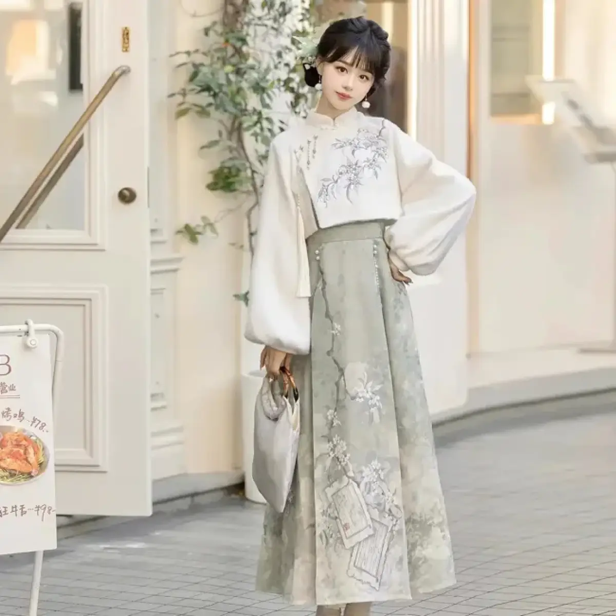 Lixiang leads to Hanfu women's Han elements Chinese style new Chinese top dress set spring and autumn - image - 1