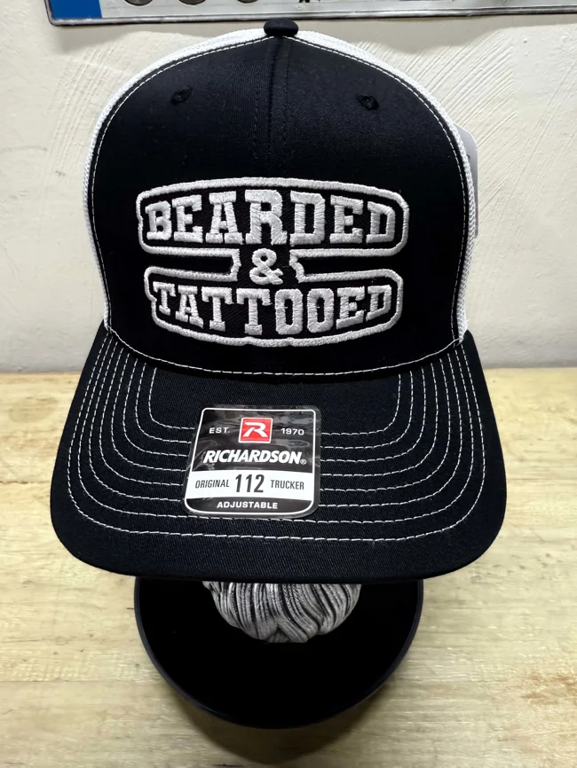 Bearded And Tattooed Trucker Hat For Guys With Beards - image - 1