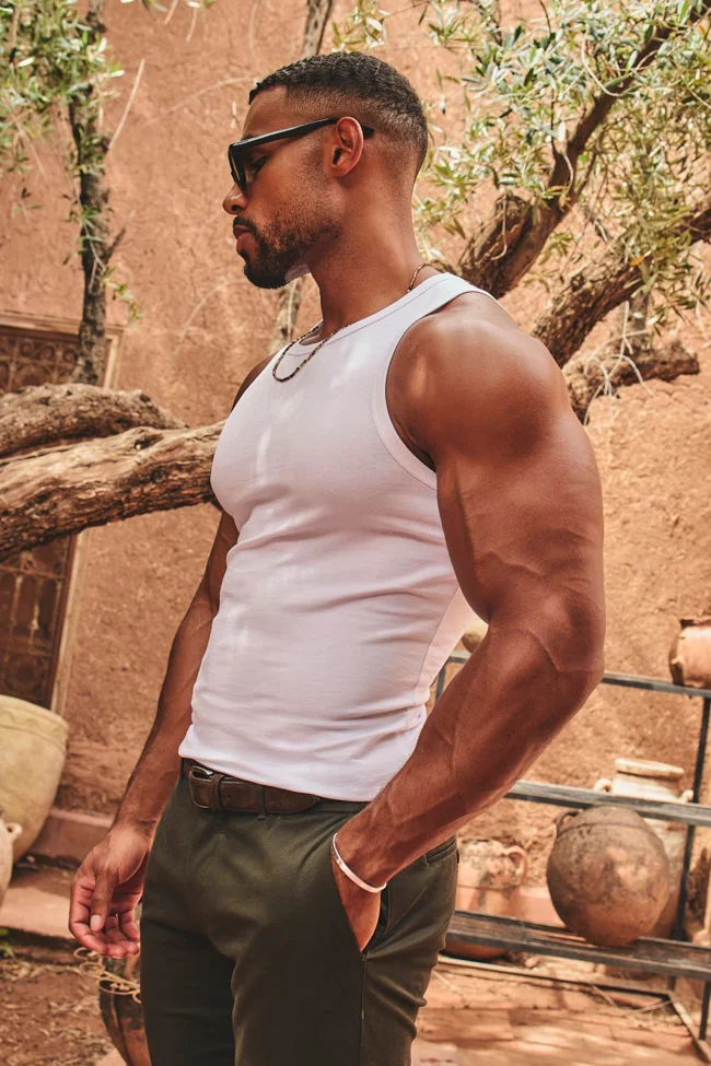 Athletic Fit Tank Top in White - image - 1