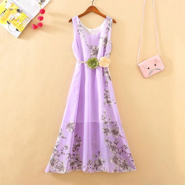 Fashion Bohemian Maxi Dresses Women Summer Elegant Floral Dress Long Sundress Vacation Beach Dress - image - 1