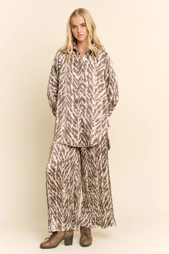 FREE SPIRIT DREAMER Series: LONG-SLEEVEM BLOUSE WIDE LEG PLEATED PANTS